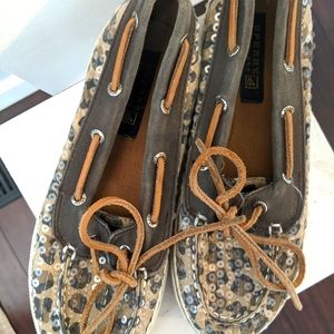 🤎Sperry, girls youth Bahama Skimmer, leopard print, size 3.5